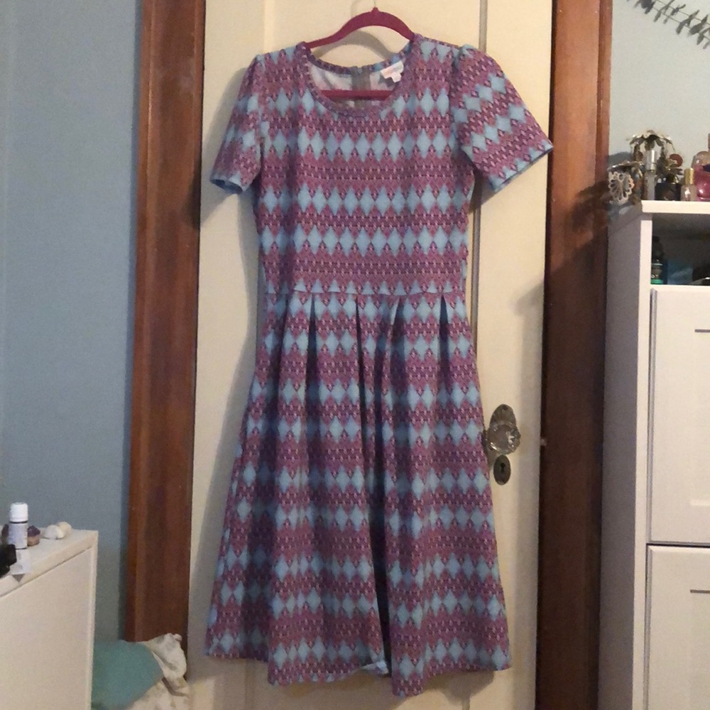 Patterned LulaRoe Amelia a-line Dress